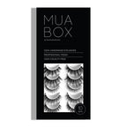 Cutia MUA BOX de la Mink Lash deschisă, prezentând colecția completă de 10 perechi de gene false profesionale, aranjate în interior.
